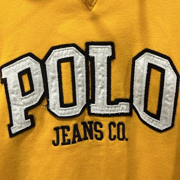 Yellow Polo Ralph Lauren embroidered hoodie side‎ pockets  #preppy - Picture 2 of 4
